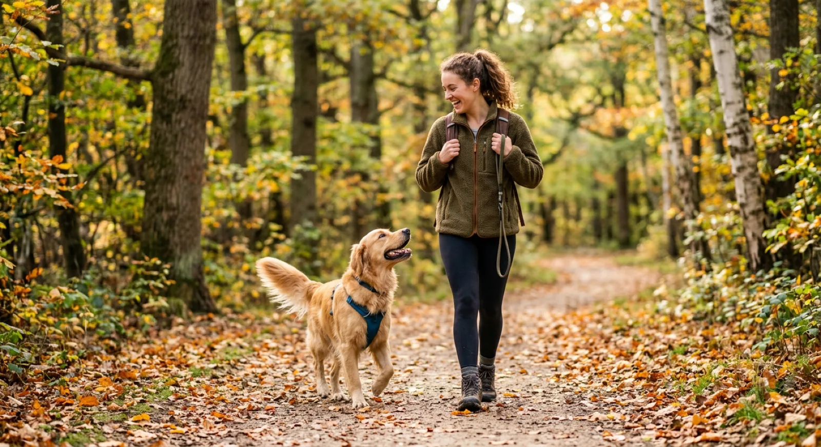 Dog following its owner